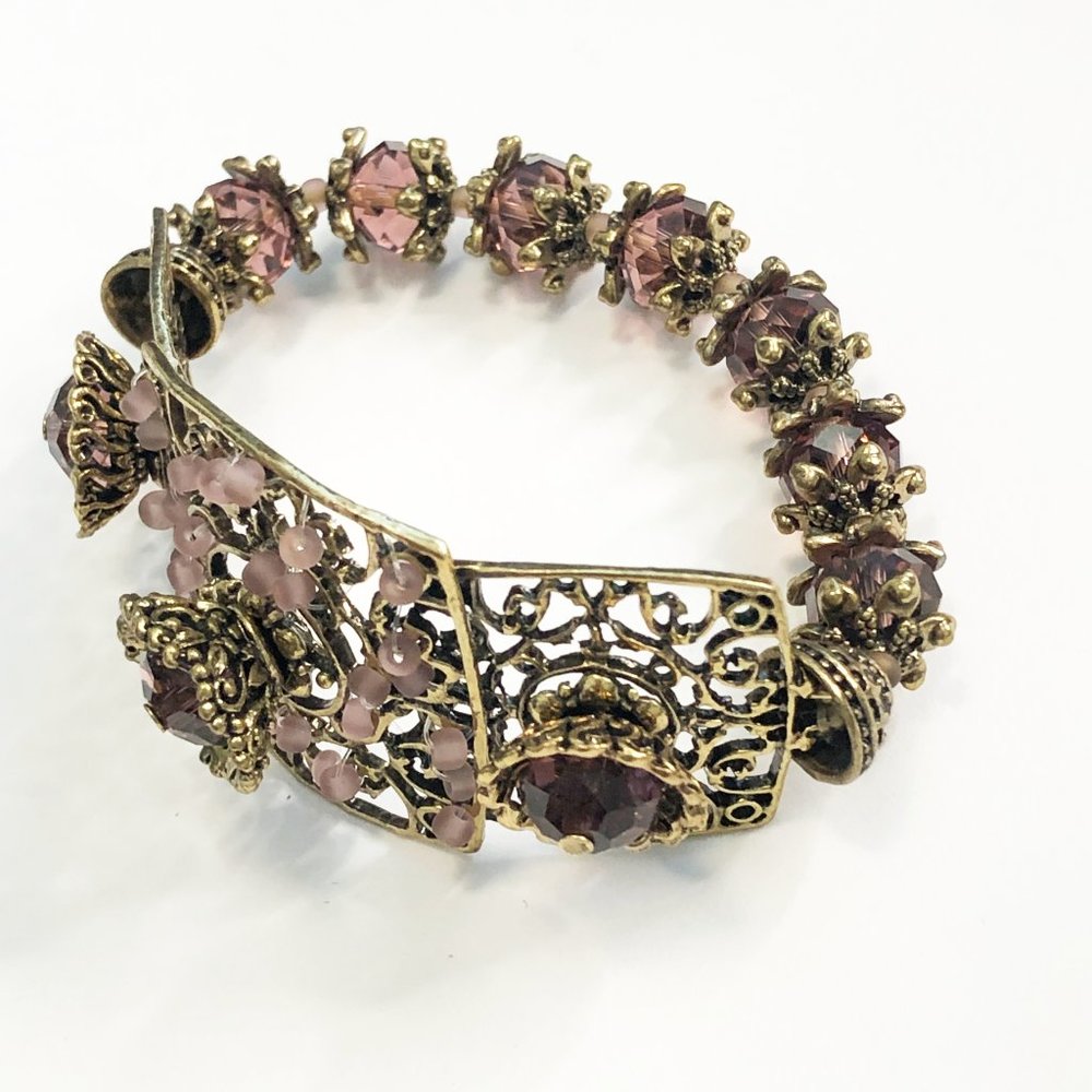 Pink Skieflower Gold Bracelet